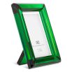 Green crystal glass picture frames in a set of 2 - small or larger sizes available