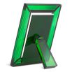 Green crystal glass picture frames in a set of 2 - small or larger sizes available
