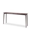 Luxurious console table with brown marble top and bronze finish legs