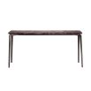 Luxurious console table with brown marble top and bronze finish legs