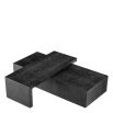 Contemporary coffee table with charcoal grey oak veneer and innovative rotating top