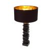 Stacked design bronze table lamp with black shade