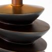 Stacked design bronze table lamp with black shade