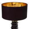 Stacked design bronze table lamp with black shade