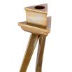 Artisanal sculpturally geometric vintage brass candle holder