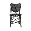 Intricate design rattan dining chair in black finish