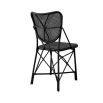 Intricate design rattan dining chair in black finish