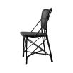 Intricate design rattan dining chair in black finish