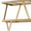 Brass geometric cabinet with glass tops