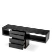 Charcoal grey oak console table with stacked shelving 
