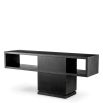 Charcoal grey oak console table with stacked shelving 