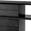 Charcoal grey oak console table with stacked shelving 