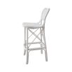 Intricate design rattan bar stool in white finish