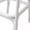 Intricate design rattan bar stool in white finish