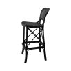 Intricate design rattan bar stool in black finish
