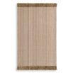 Large natural jute rug with fringe detail 