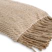 Small hand-woven, natural jute pillow with fringes