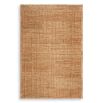 Large hand knotted rug with a flat weave from jute
