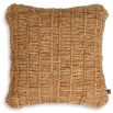 Hand-knotted, natural jute flat weave cushion