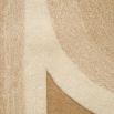 Large hand tufted rug with ivory and beige ombre curved pattern