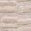 Large beige rug with rectangular textural detailing 