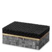 Mixed resin patterned box in elegant black and grey