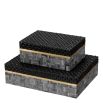 Mixed resin patterned box in elegant black and grey