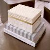 Cream resin box with handcrafted mixed patterns 