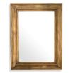 Mirror with large, bold frame in a vintage brass finish 