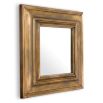 Sophisticated square mirror with large vintage brass frame