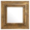 Sophisticated square mirror with large vintage brass frame