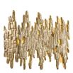 Wide gold drip style wall lamp with shiny finish