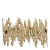 Wide gold drip style wall lamp with shiny finish