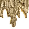 Wide gold drip style wall lamp with shiny finish