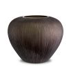 Brown handblown glass vase