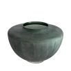 Green handblown glass vase