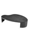 Organically shaped and luxurious charcoal grey oak veneered coffee table