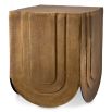 Luxuriously curved brass side table with layered waves