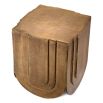 Luxuriously curved brass side table with layered waves