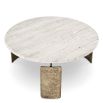 Marble top coffee table with sculptural brass legs