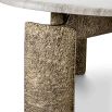 Marble top coffee table with sculptural brass legs