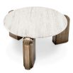 Opulent coffee table with layered brass legs