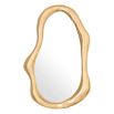 Organic shape set of three mirrors boasting fluid gold-finished frames