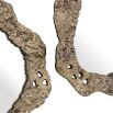 Organic shaped set of 2 wall mirrors finished in antique brass