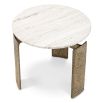 Marble top side table with sculptural brass legs