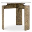Marble top side table with sculptural brass legs