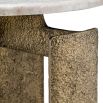 Marble top side table with sculptural brass legs