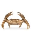 Solid casted brass crab object with a vintage brass finish