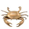 Solid casted brass crab object with a vintage brass finish