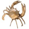 Solid casted brass crab object with a vintage brass finish